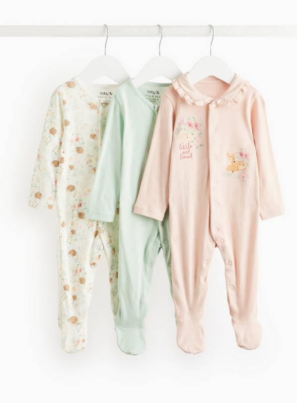 Woodland Printed Frill Collar Sleepsuit 6-9 months